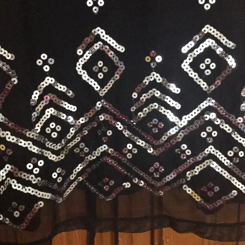 3/$20 Justice Black Top with Sequins - Tie Back